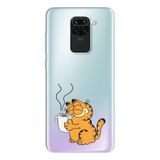 Manitoba Xiaomi Redmi Note 9 Uyumlu Garfield Tasarımlı Baskılı Şeffaf Silikon Telefon Kılıfı