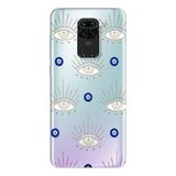 Manitoba Xiaomi Redmi Note 9 Uyumlu Nazar Boncuğu Tasarımlı Baskılı Şeffaf Telefon Kılıfı