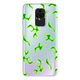 Manitoba Xiaomi Redmi Note 9 Uyumlu Yeşil Yıldırım Tasarımlı Baskılı Şeffaf Telefon Kılıfı
