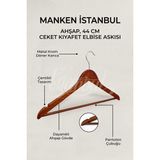 Manken İstanbul 10 Adet A-Kalite Ahşap Ceket Askısı Gömlek Askısı Tişört Askısı Ahşap Askı Elbise Askısı - Ceviz