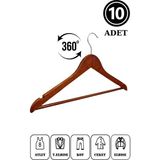 Manken İstanbul 10 Adet Ceviz Ahşap Askı Elbise Askısı Kıyafet Askısı Gömlek Askısı