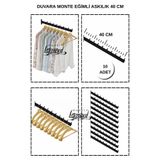 Manken İstanbul 10 Adet Duvara Monte Eğimli 40 cm Askılık Seti - Ev ve İşyerinizde Pratik Askılık