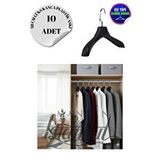 Manken İstanbul 10 Adet Ev Tipi 38 Cm Soft Siyah Plastik Ceket Askısı Buluz Askısı Elbise Askısı Kıyafet Askısı Çok Renkli