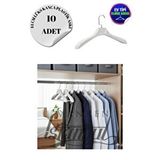 Manken İstanbul 10 Adet Ev Tipi 44 Cm Soft Beyaz Plastik Ceket Askısı Buluz Askısı Elbise Askısı Kıyafet Askısı Çok Renkli