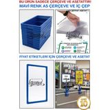 Manken İstanbul 10 Adet Mavi A5 Fıyat Etiketi Çerçeve ve Asetat - A5 Çerçeve ve Iç Cep (Mandal Dahil Değildir)
