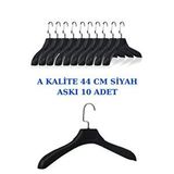 Manken İstanbul 10 Adet Siyah Abs Plastik Askı Ceket Elbise Askısı Kıyafet Askısı Gömlek Askısı