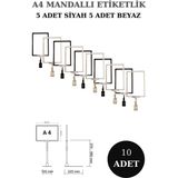 Manken İstanbul 10 Adet Siyah Beyaz A4 Mandallı Raf Etiketi Sepet Etiketi Çerçeveli Etiketlik Eşek-Askılık Etiketi