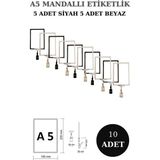 Manken İstanbul 10 Adet Siyah Beyaz A5 Mandallı Raf Etiketi Sepet Etiketi Çerçeveli Etiketlik Eşek-Askılık Etiketi