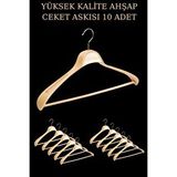 Manken İstanbul 10 Adet Yüksek Kalite 48 Cm Ahşap Askı Ceket Askısı Takım Elbise Askısı Ahşap Elbise Askısı Çok Renkli
