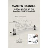 Manken İstanbul 10 Adet Yüksek Kalite Metal Mandallı Krom Kaplama Pantolon Askısı Etek Askısı Çamaşır Askısı