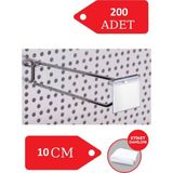 Manken İstanbul 10 cm 200 Adet Etiket Askılı Delikli Pano Kancası Raf Askısı - 001-Renkli