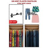 Manken İstanbul 100 Adet Ekonomik Pantolon Askısı - Şort Askısı - Etek Askısı - Elbise Askısı –yüksek Dayanıklılık Çok Renkli