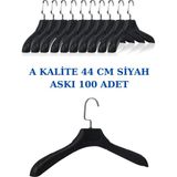 Manken İstanbul 100 Adet Siyah Abs Plastik Askı Ceket Elbise Askısı Kıyafet Askısı Gömlek Askısı