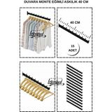 Manken İstanbul 15 Adet Duvara Monte Eğimli 40 cm Askılık Seti - Ev ve Işyerinizde Pratik Askılık