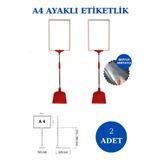 Manken İstanbul 2 Adet Kırmızı Beyaz A4 Ayaklı Fiyat Etiketi Çerçeveli Fiyat Etiketi Eşek Askılık Etiketi