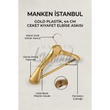 Manken İstanbul 20 Adet A Kalite Gold Kaplama Plastik Ceket Askısı Kıyafet Askısı Takım Elbise Askısı