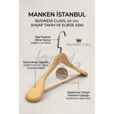 Manken İstanbul 20 Adet Delüks Masif Ahşap Ev ve İş Yeri İçin 44 Cm Ahşap Ceket Askısı - Ahşap Elbise Askısı
