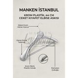 Manken İstanbul 20 Adet Gümüş Kaplama Plastik Ceket Askısı Kıyafet Askısı Takım Elbise Askısı