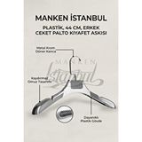 Manken İstanbul 20 Adet İtalyan Kanca A Kalite Gümüş Kaplama Plastik Ceket Askısı Kıyafet Askısı Takım Elbise Askısı Çok Renkli