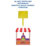 Manken İstanbul 20 Adet Yaz Sil Sapla Büyük Boy Bakliyat Etiketliği Manav Etiketliği Pazarcı Etiketi