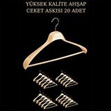 Manken İstanbul 20 Adet Yüksek Kalite 44 Cm Ahşap Askı Ceket Askısı Takım Elbise Askısı Ahşap Elbise Askısı
