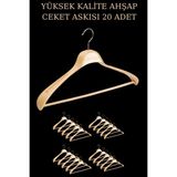 Manken İstanbul 20 Adet Yüksek Kalite 48 Cm Ahşap Askı Ceket Askısı Takım Elbise Askısı Ahşap Elbise Askısı