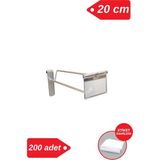Manken İstanbul 20 cm Galvaniz Etiketli Tel Pano Kancası Raf Askısı - 200 adet