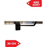 Manken İstanbul 20 cm Siyah Kanallı Pano Kancası Raf Askısı - 450 ADET