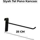 Manken İstanbul 20 cm Siyah Tel Pano Kancası Raf Askısı - 25 ADET
