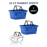 Manken İstanbul 22 Litre 2 Adet Market Sepeti, Alışveriş Sepeti, Saplı Market Sepeti