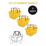 Manken İstanbul 22 Litre 3 Adet Market Sepeti, Alışveriş Sepeti, Saplı Market Sepeti