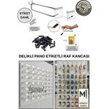 Manken İstanbul 25 Adet 10 cm Etiketli Delikli Pano Kancası Koruma Kauçuklu Ekstra Güçlü Raf Askısı Raf Kancası