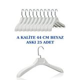 Manken İstanbul 25 Adet Soft Beyaz Abs Plastik Askı Ceket Elbise Askısı Kıyafet Askısı Gömlek Askısı