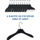 Manken İstanbul 25 Adet Soft Siyah Abs Plastik Askı Ceket Elbise Askısı Kıyafet Askısı Gömlek Askısı