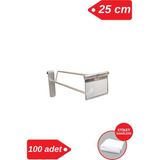 Manken İstanbul 25 cm - 100 Adet Galvaniz Etiketli Tel Pano Kancası Raf Askısı