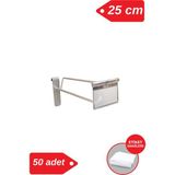 Manken İstanbul 25 cm - 50 Adet Galvaniz Etiketli Tel Pano Kancası Raf Askısı