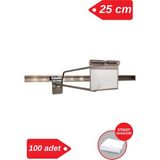 Manken İstanbul 25 cm Galvaniz Etiketli Kanallı Pano Kancası Raf Askısı - 100 adet