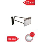 Manken İstanbul 25 cm Siyah Etiketli Tel Pano Kancası Raf Askısı - 500 adet