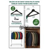 Manken İstanbul 3 Adet 48 cm Kaydırma Yapmaz, Geniş Omuz, Özel Üretim Ceket Askısı, Palto Askısı,takım Elbise Askısı