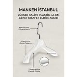 Manken İstanbul 3 Adet Beyaz Plastik Ceket Askısı Kıyafet Askısı Takım Elbise Askısı