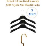 Manken İstanbul 3 Adet Gold Kancalı Plastik Ceket Askısı Kıyafet Askısı Takım Elbise Askısı