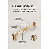 Manken İstanbul 3 Adet Plastik Gold Kaplama Pantolon Askısı Etek Askısı Elbise Askısı Çok Renkli