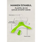 Manken İstanbul 3 Adet Yeşil Plastik 30 Cm Çocuk Askısı Çocuk Elbise Askısı Çocuk Kıyafet Askısı Çok Renkli