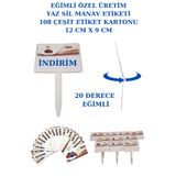 Manken İstanbul 30 Adet Cepli Saplanabilir Manav Etiketi Market Etiketi Pazarcı Etiketi 108 Adet Karton Etiketli