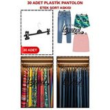 Manken İstanbul 30 Adet Ekonomik Pantolon Askısı - Şort Askısı - Etek Askısı - Elbise Askısı –yüksek Dayanıklılık Çok Renkli