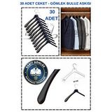 Manken İstanbul 30 Adet Kaydırmaz Abs Plastik Elbise Askısı Ceket Askısı Gömlek Askısı Buluz Askısı Kıyafet Askısı Çok Renkli