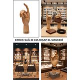 Manken İstanbul 30 cm Erkek Sağ Vernik Rengi Ahşap El - Dekoratif ve Eskiz Çalışmaları Için Uygun - 001-Renkli