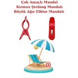 Manken İstanbul 4 Adet Delüks Büyük Boy Plaj Havlu Mandalı-çok Amaçlı Mandal-havlu Tutucu-şezlong Sabitleyici