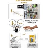 Manken İstanbul 40 Adet 25 cm Delüx Koruma Kauçuklu GO7LD Duvara Monte Raf Kancası Suntaya Monte Kanca - 001-Renkli