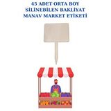 Manken İstanbul 45 Adet Yaz Sil Sapla Orta Boy Bakliyat Etiketliği Manav Etiketliği Pazarcı Etiketi
